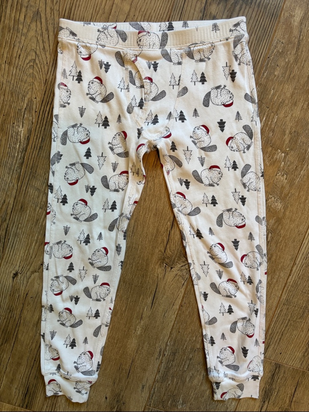 Duluth Trading Co Christmas Angry Beaver Print Pajama Pant Boys Size 7
